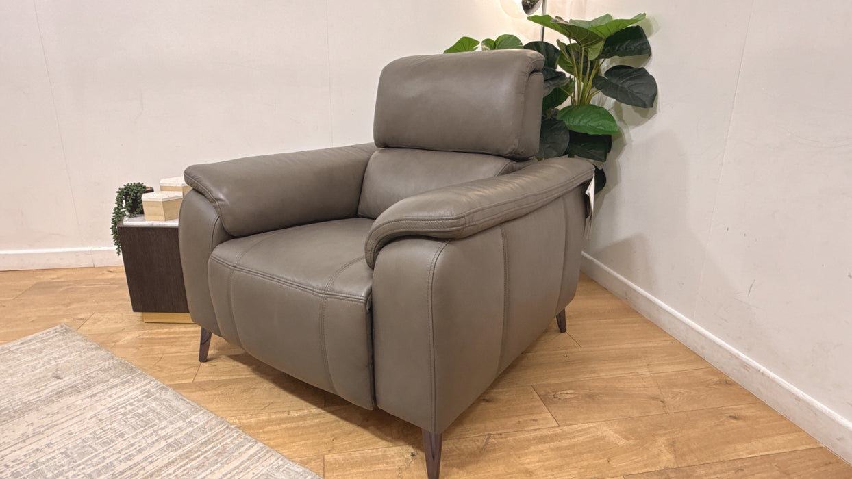 Sofology Bailey Power Recliner Leather Chair in Trusty Embossed Charcoal