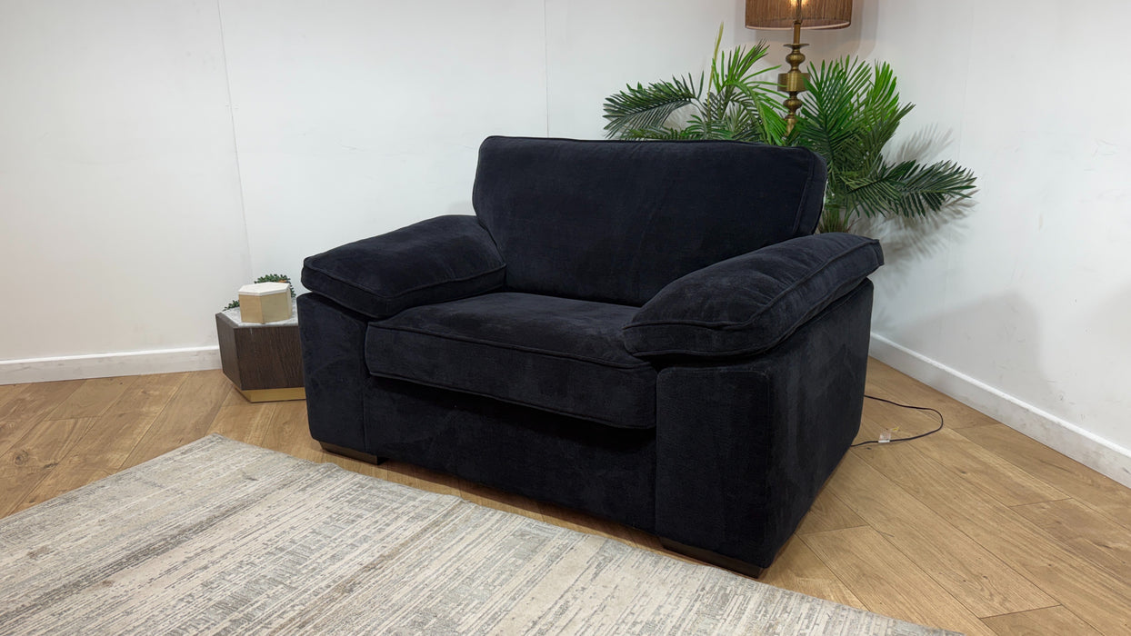 Sofology Brixton Fabric Loveseat in Soft Chenille Ebony Mix