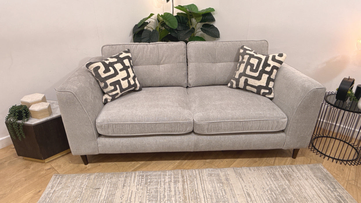 Sofology Roscoe Fabric 3 Seater in Linen Look Chenille Grey Mix