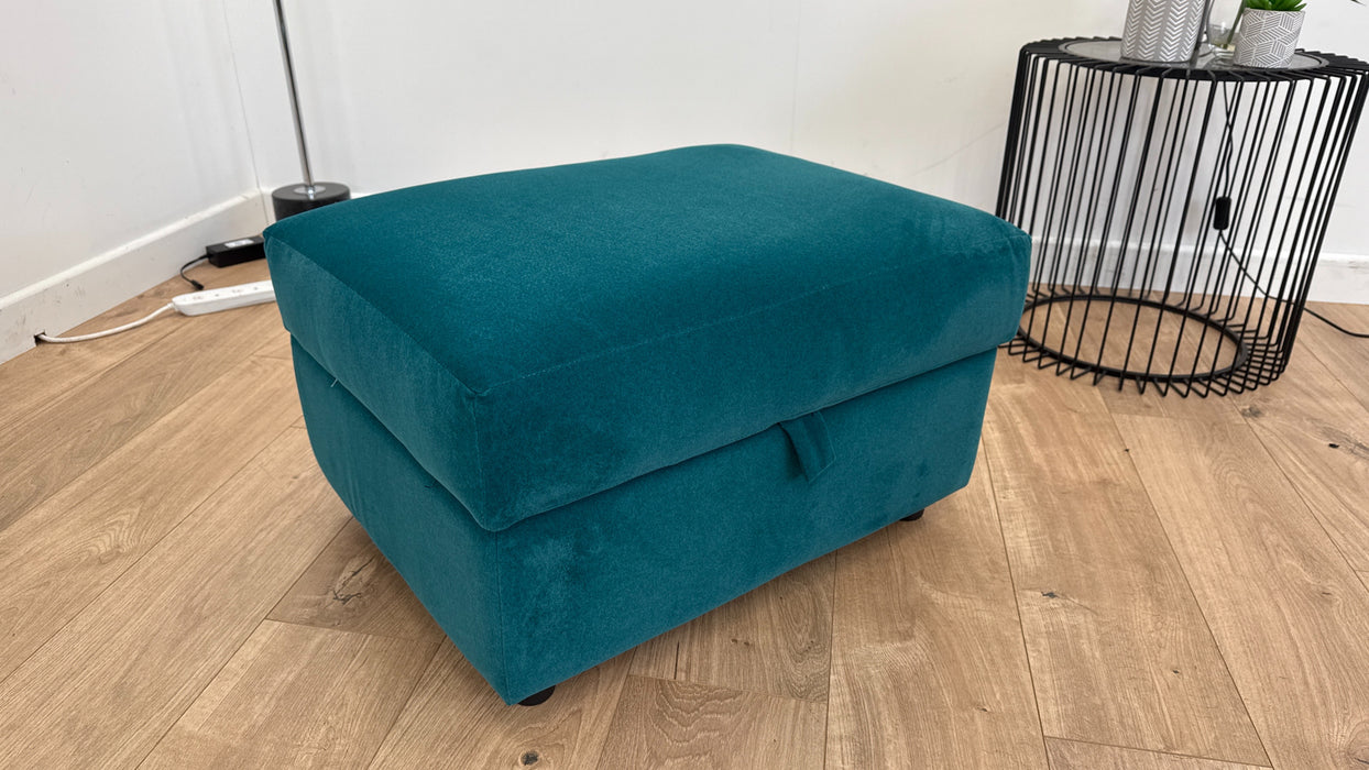 Finchley - Fabric Footstool  - Teal