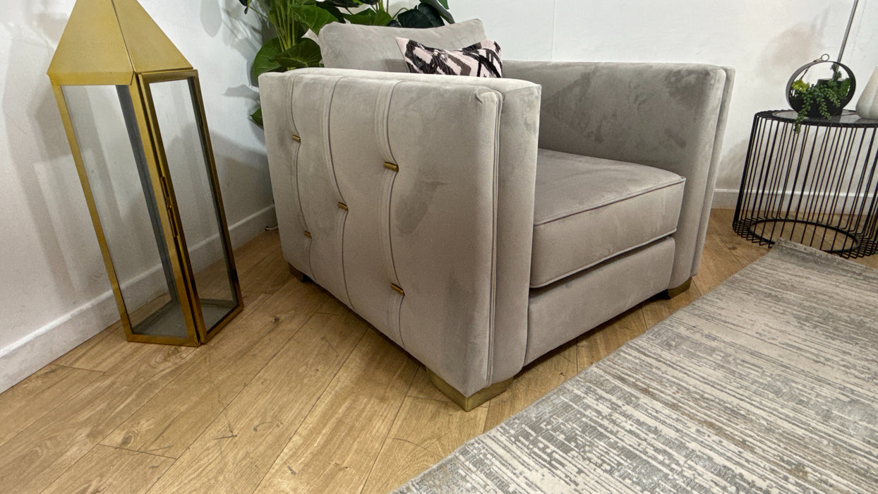Sofology Titan Fabric Chair in Festival Stone/Stone Mix