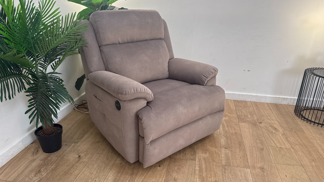 Sofology Gracie Fabric Chair Power Recliner  in Lifestyle Flecked Nutmeg