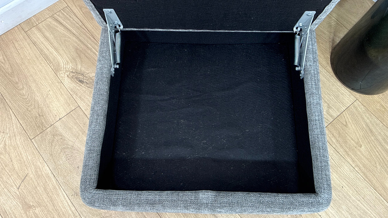 Sofology Elevate Fabric Storage Footstool in Grey