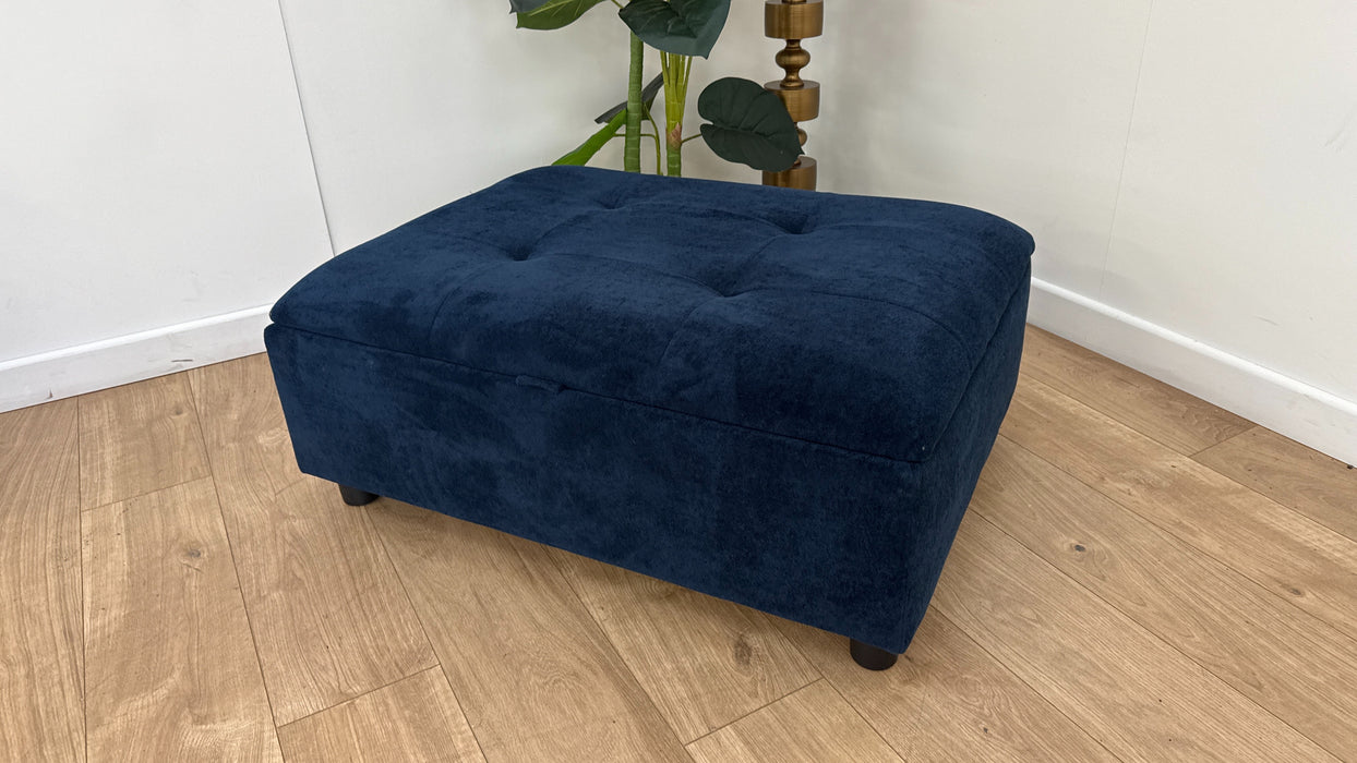 Sofology Ascot Fabric Storage Footstool in Soft Sherpa Navy