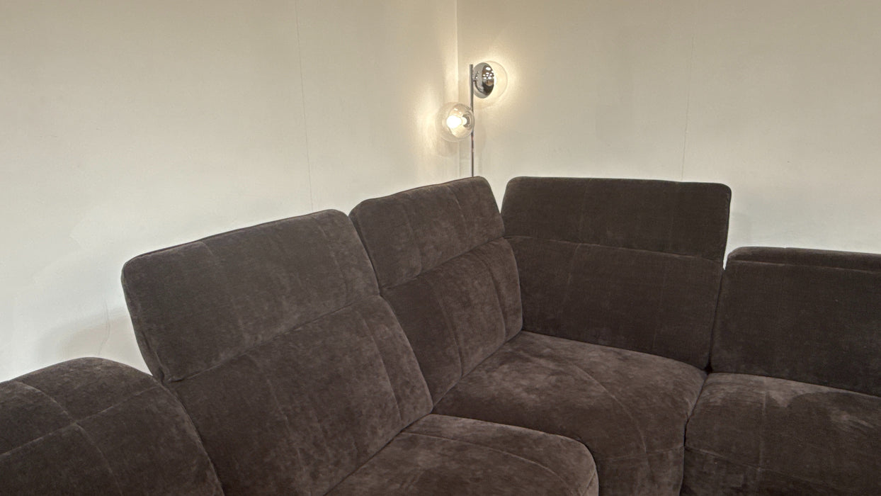 Sofology Lumiere Fabric 3 Corner 1.5 Power Recliner/Headrest Heated Seats in Relaxed Chenille Raisin