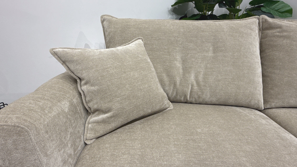 Sofology Hudson Fabric 3 Seater in Luxury Sherpa Pebble