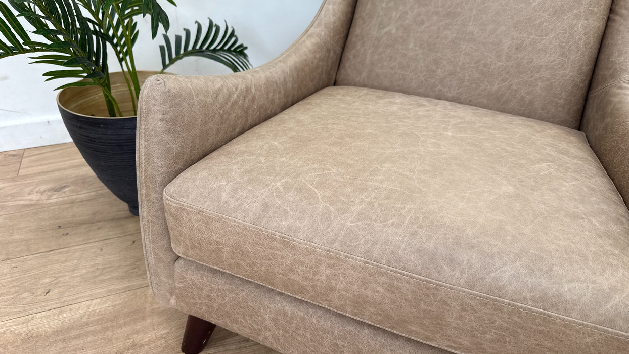 DFS Dulwich Leather Accent Chair in Taupe