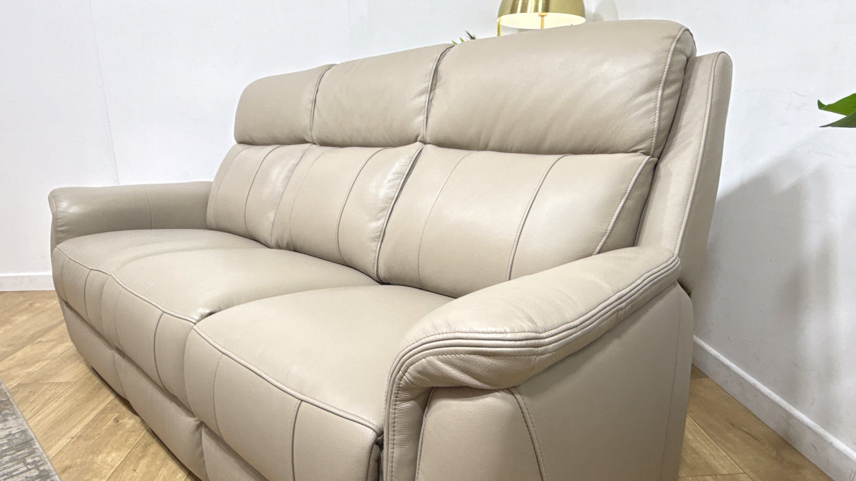 Sofology Bradie Leather 3 Seater in Trusty Embossed Stone