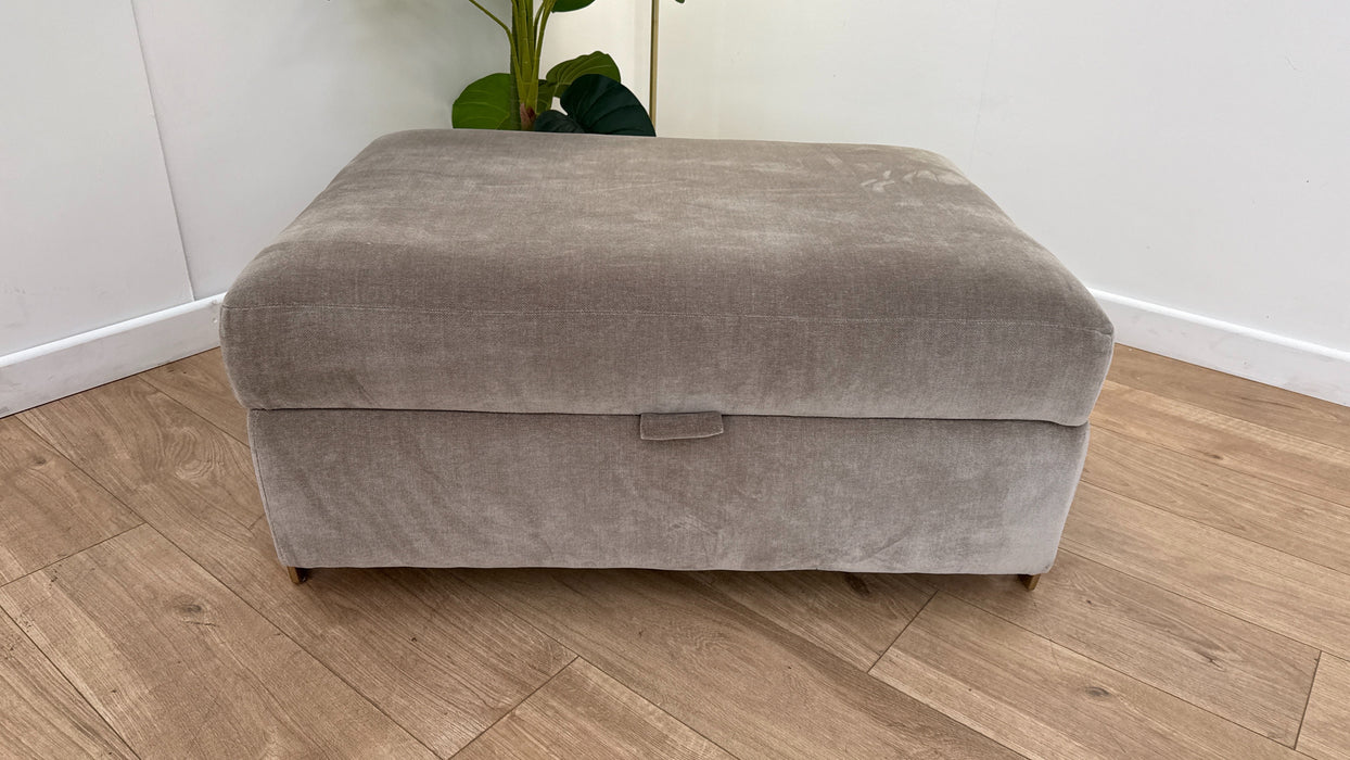 Sofology the Oscar Fabric Storage Footstool in Fine Textured Chenille Stone
