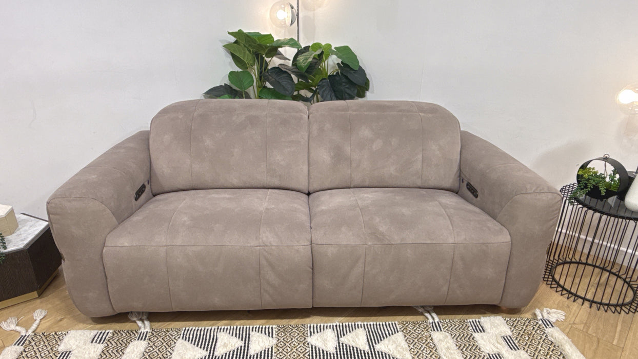 Sofology Lumiere Fabric 2.5 Seater Power Recliner/Headrest in Lifestyle Flecked Nutmeg