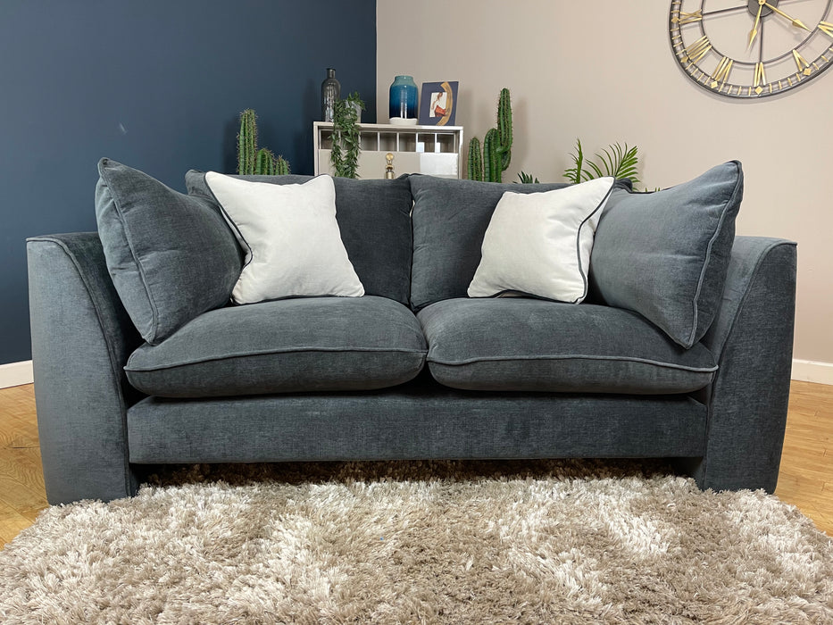 The Ziggy 2 Seater Soft Textured Chenille Slate Fabric (WA2)