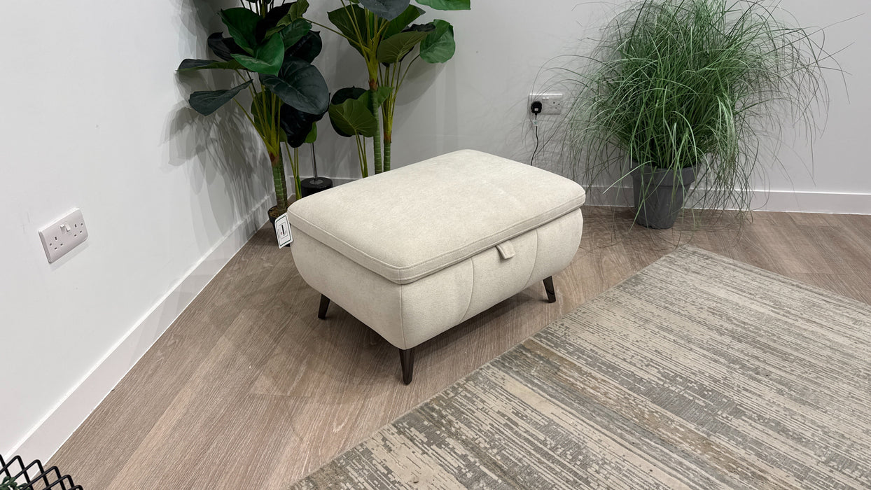 Sofology Arcadia Fabric Designer Storage Footstool in Soft-Sherpa Linen