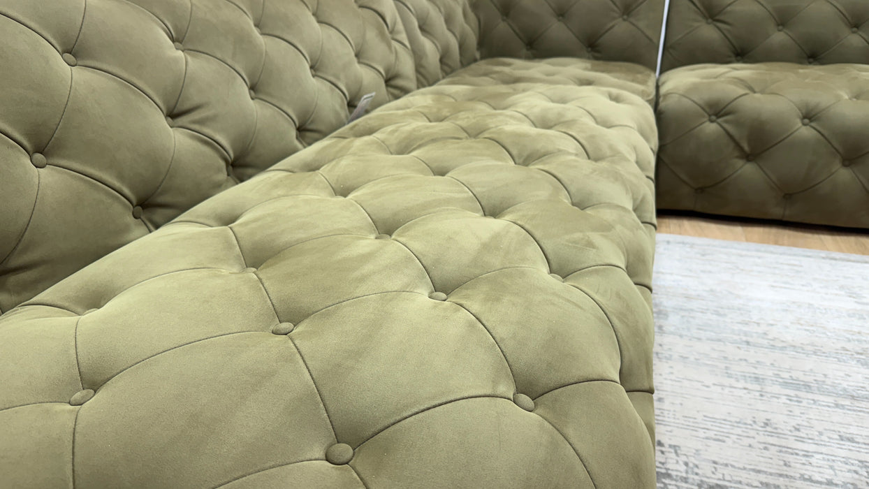 Sofology Venezia Fabric 3 Corner 1.5 in Lifestyle Nubuck Feel Moss