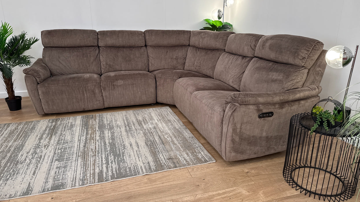 Sofology Parker 3 Corner 3 Recliner Fabric Sofa in Heritage Cedar