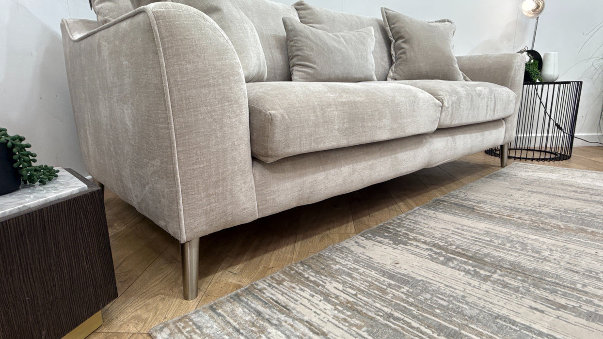 Sofology Mayfair Fabric 3 Seater Foam Seats in Soft Chenille Linen