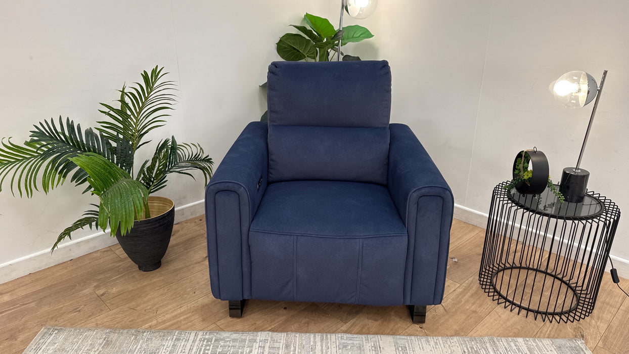 Sofology The Ravello Reclining Chair in Flecked Fabric Navy