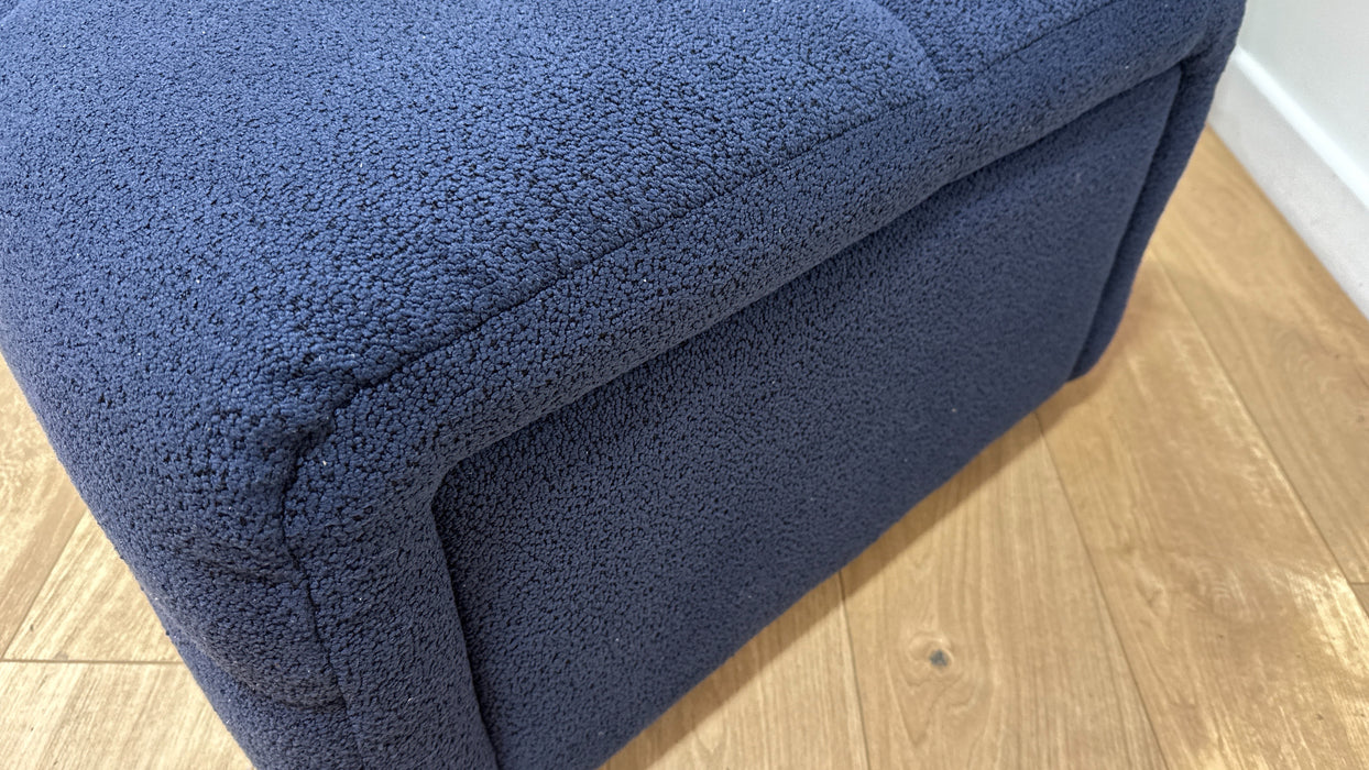 Sofology Lunar Fabric Designer Storage Footstool in Woven Boucle Navy