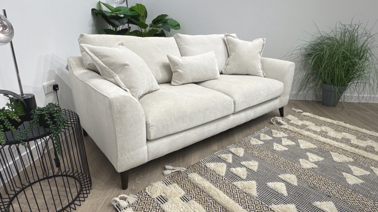 Sofology Mayfair Fabric 3 Seater Foam Seats in Linen Look Chenille Mist