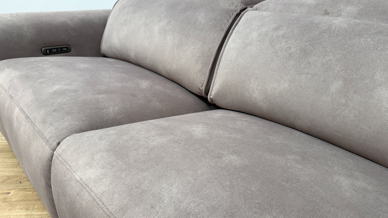 Sofology Premiere Fabric 2.5 Seater Power Recliner/Headrest in Lifestyle Flecked Nutmeg