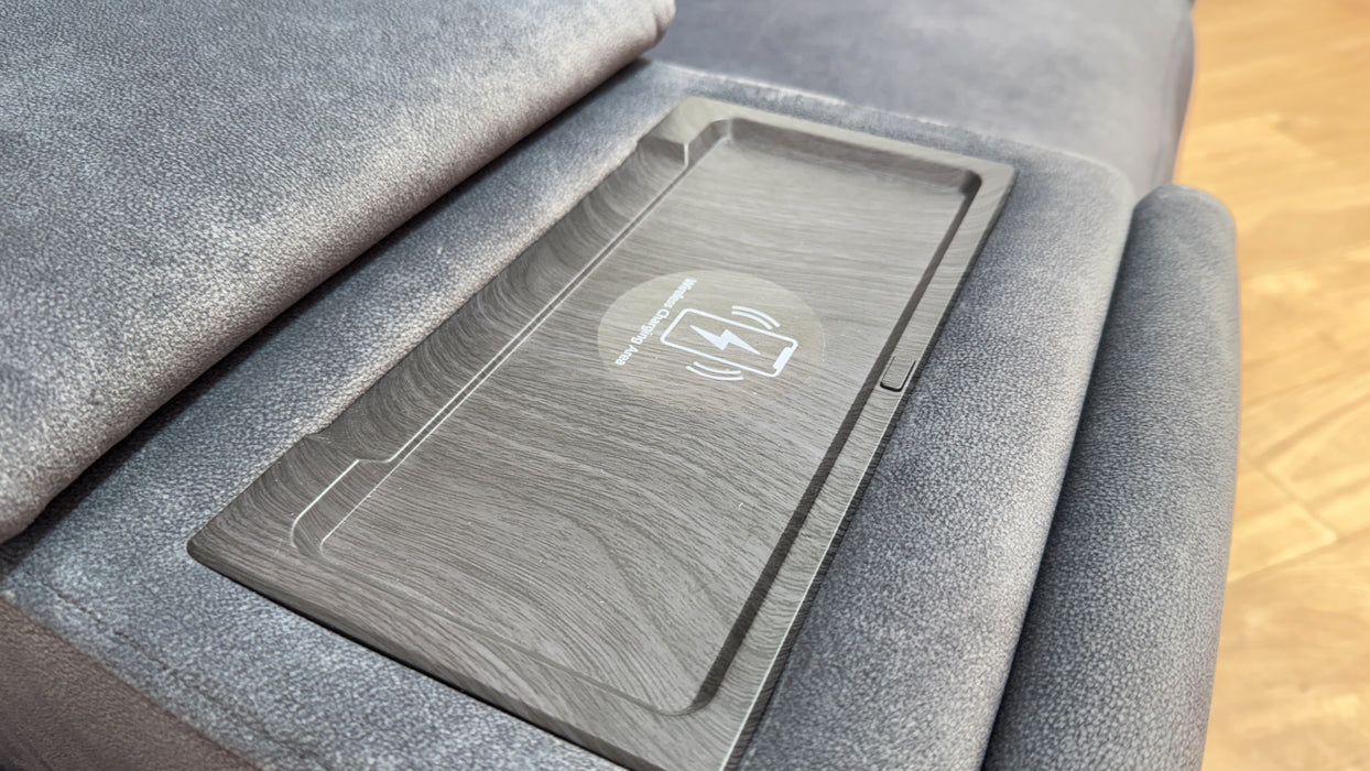 Sofology Ravello Fabric 2 Seater Console Power Recliner in Lifestyle Flecked Charcoal