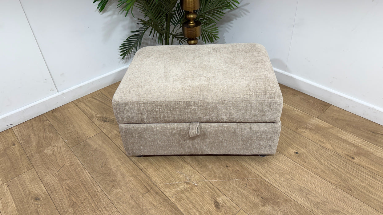Sofology Portobello Storage Foam Footstool in Teddy Chenille Natural