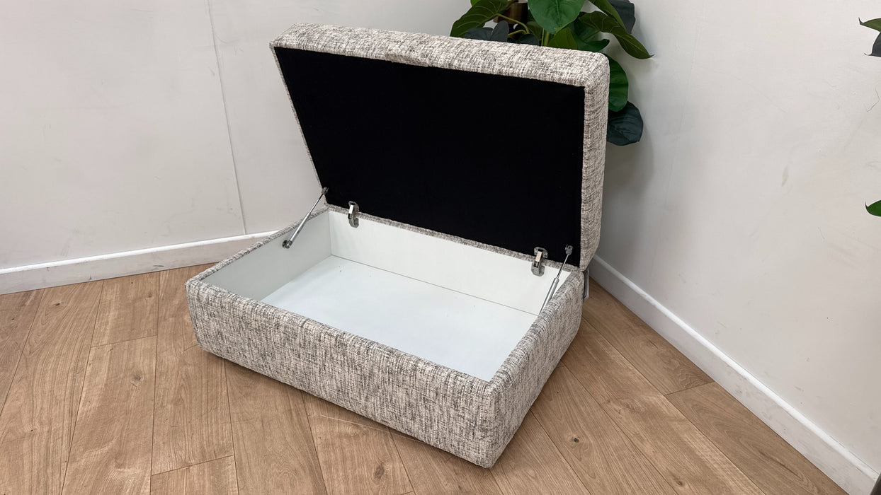 Sofology Cove Fabric Large Storage Footstool in Artisan Chenille Grey