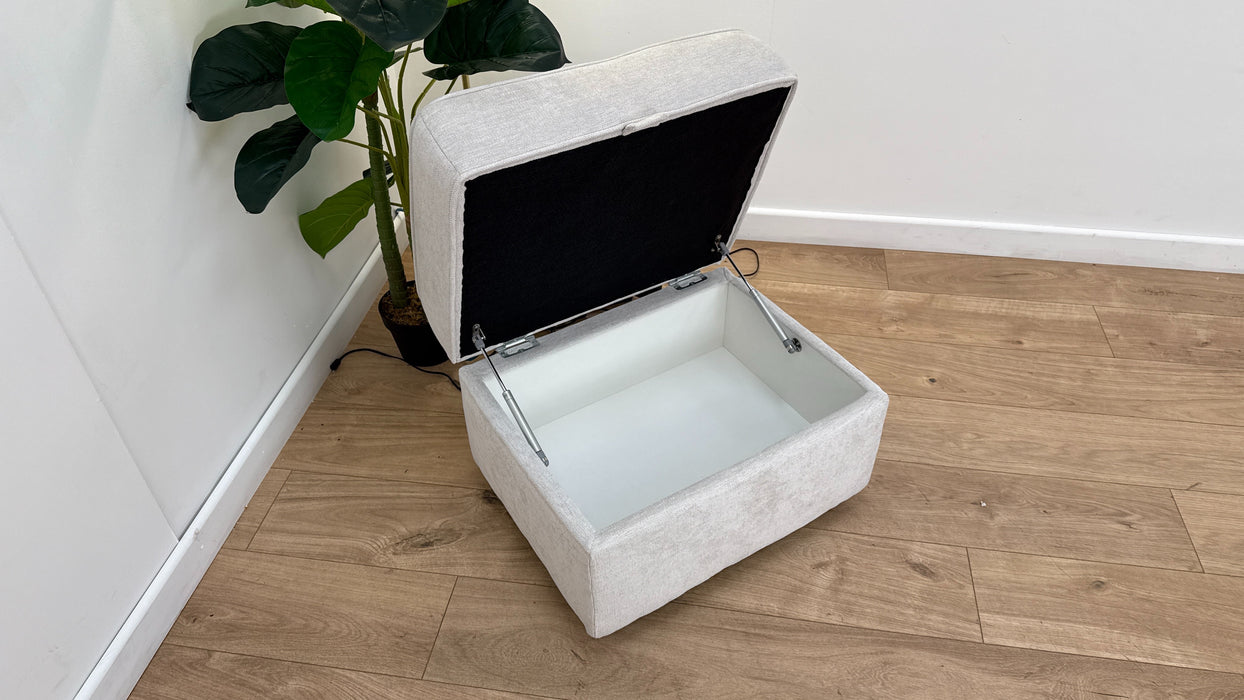 Sofology Mayfair Fabric Storage Footstool in Mayfair Linen Look Chenille Mist