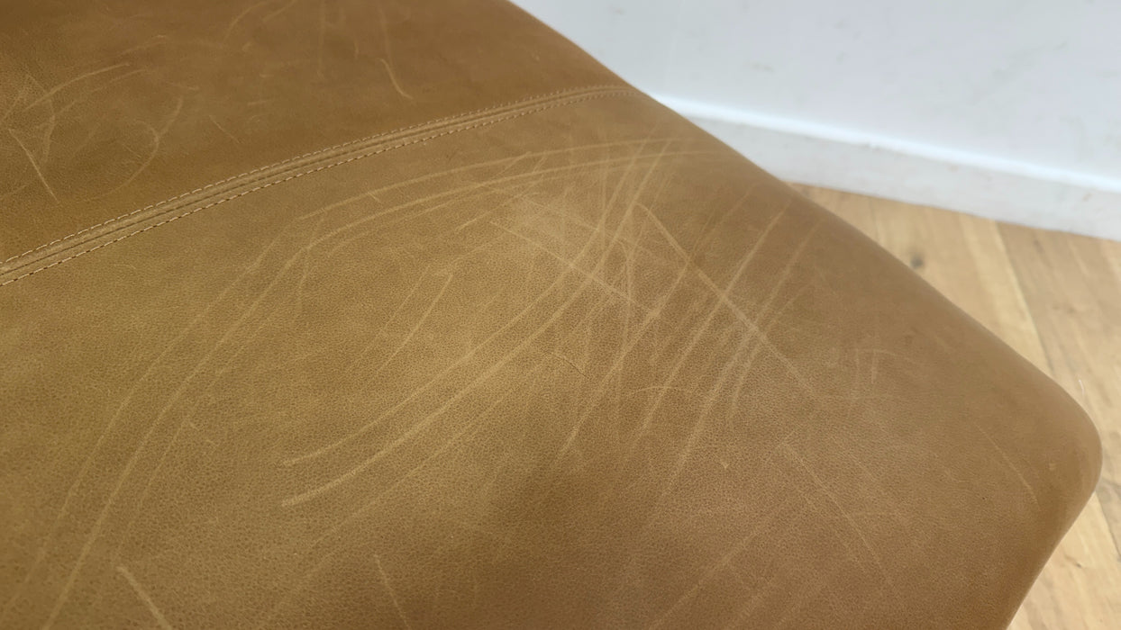 Sofology The Firenze Leather Designer Footstool in Character Vintage Tan