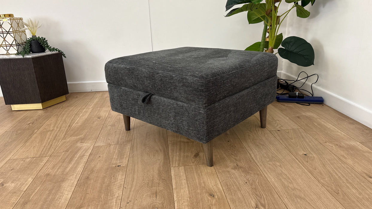 Sofology The Hackney Fabric Storage Footstool Memory Foam in Linen Look Chenille Natural