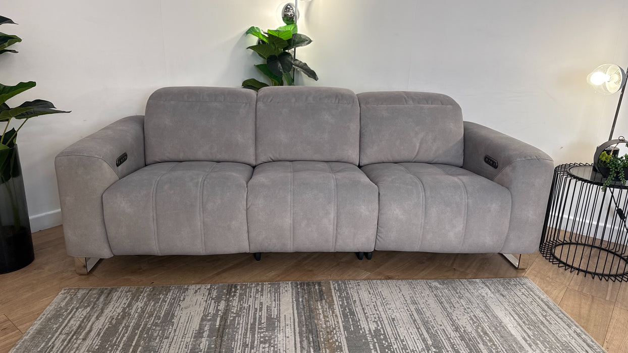 Sofology Marvella Fabric 3 Seater Recliner in Flecked Stone