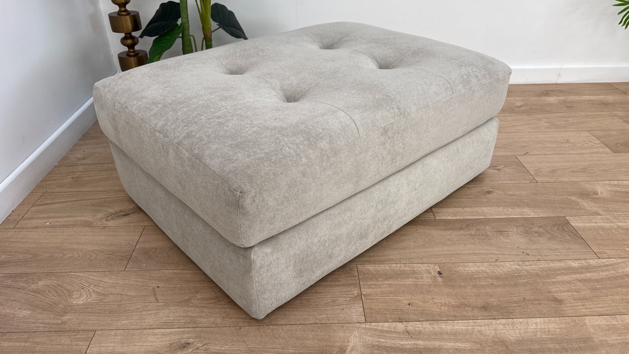 Sofology Ascot Fabric Footstool in Soft Sherpa Stone