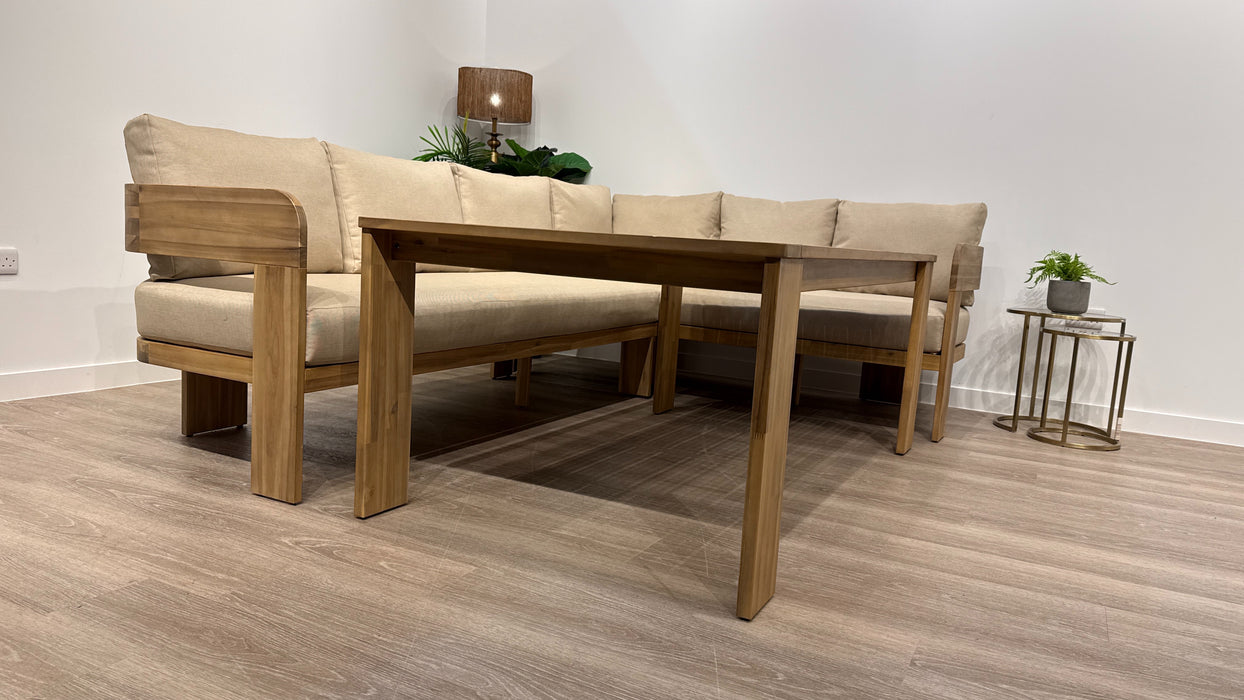 DFS Formentera Garden Furniture Corner Sofa, Dining Table in Beige