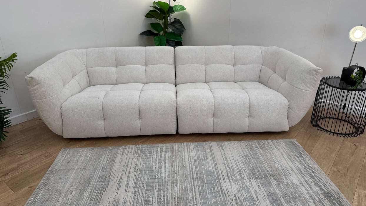 Sofology The Lunar Fabric 4 Seater in Woven Boucle Linen