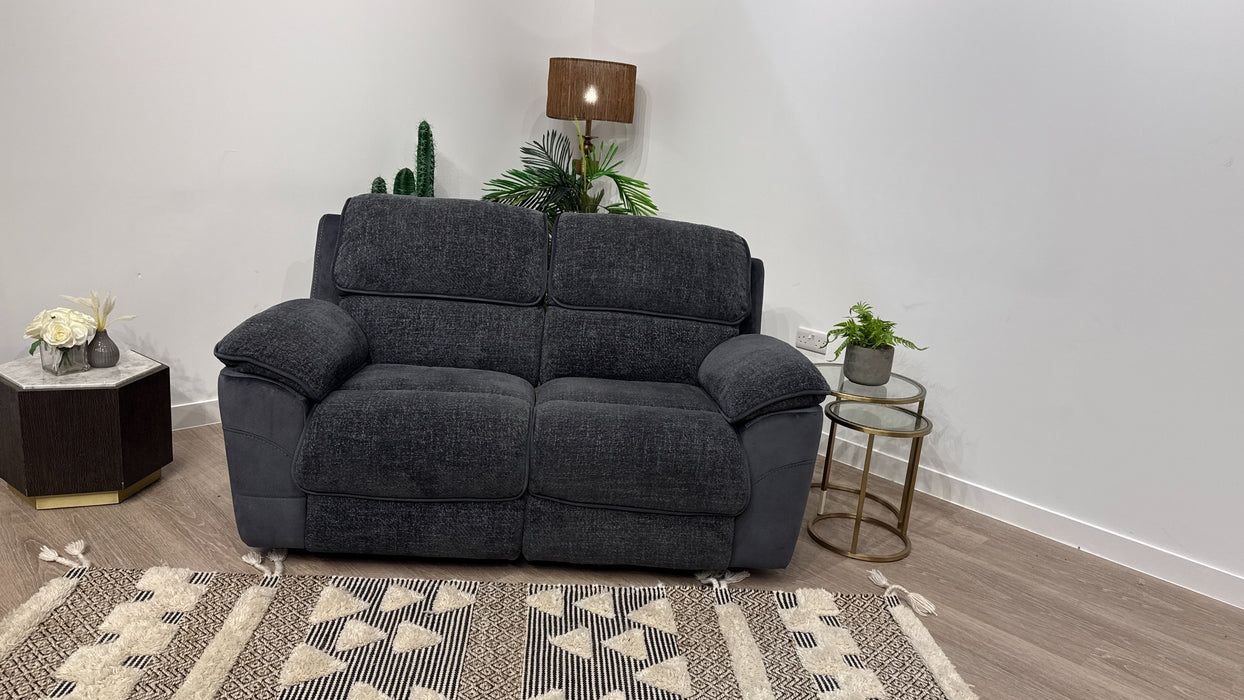 Fontaine 2 Seater Power Recliner In Navy Combination