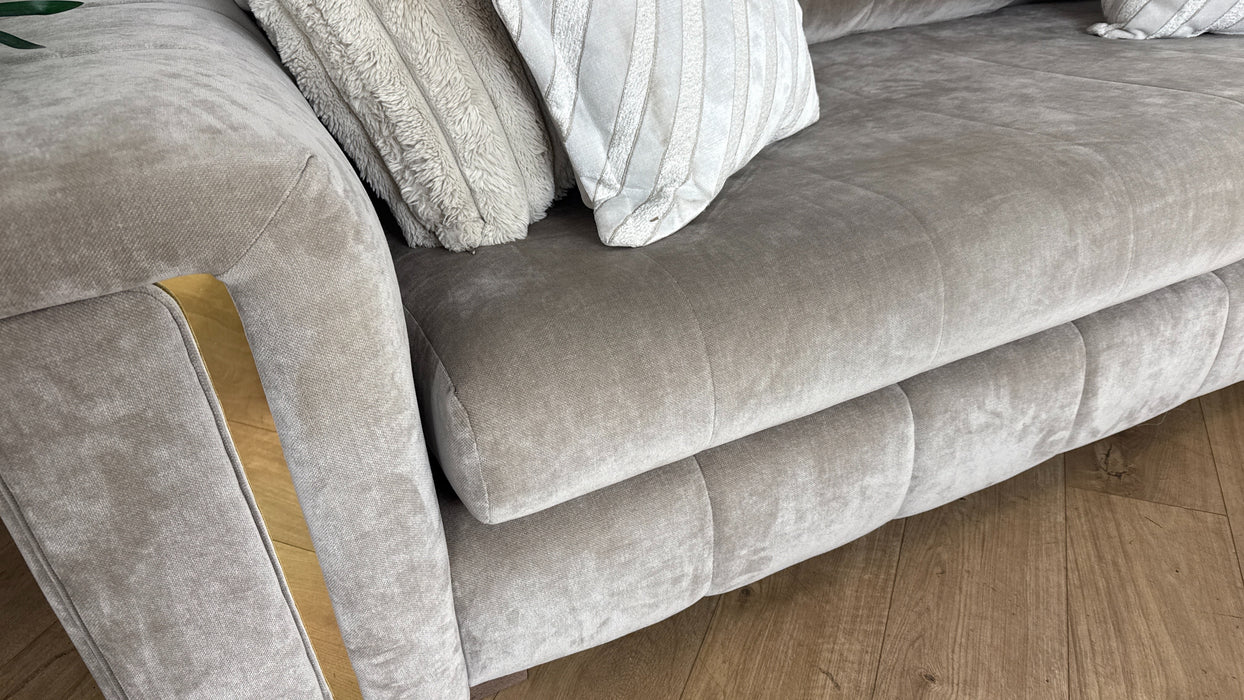 Sofology The Oscar 4 Seater Fabric Sofa in Fine Textured Chenille Stone Mix