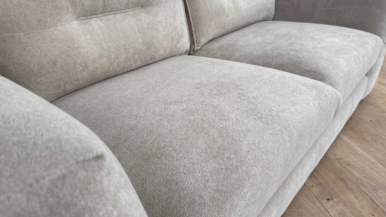 Sofology The Reign 3 Seater Fabric Sofa in Luxe Sherpa French Beige/Natural Mix