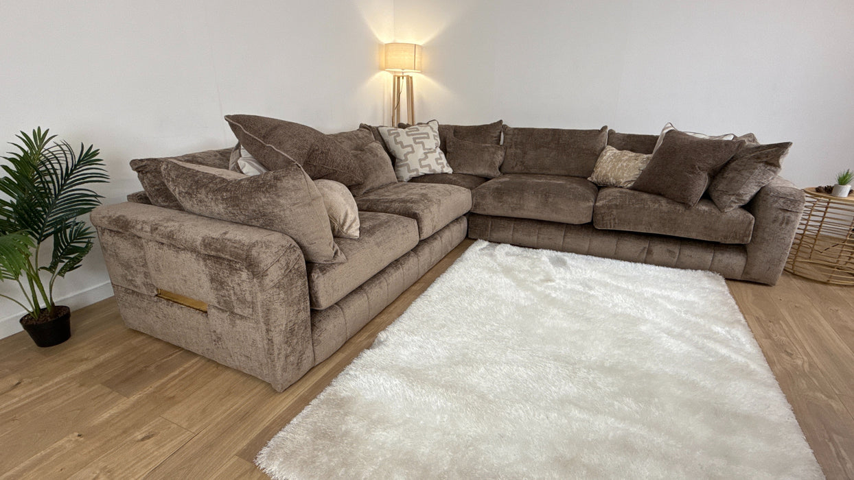 The Westwood 3 Corner 3 -  Fabric Sofa - Teddy Chenille Mink Mix