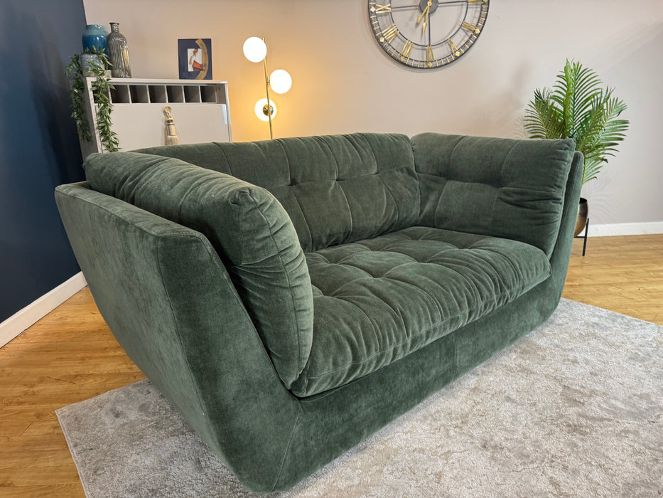 Sofology Cocoon Fabric 2 Seater Relaxed Chenille Pine