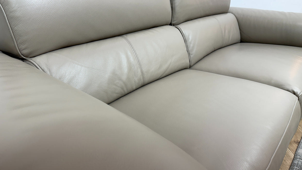 Sofology Fratelli Leather 2.5 Seater Power Recliner/Headrest in Trusty Embossed Stone
