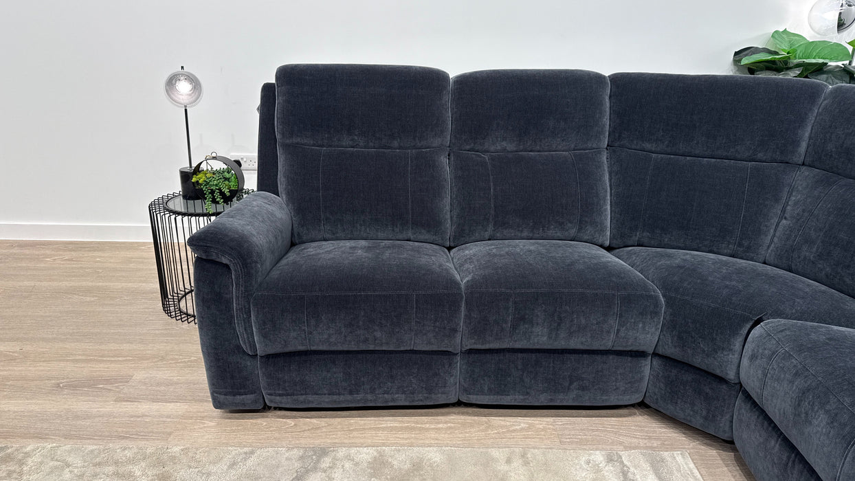 Sofology Bradie Fabric 3 Corner 3 Power Recliner/Headrest Lumbar Support in Relaxed Chenille Ink