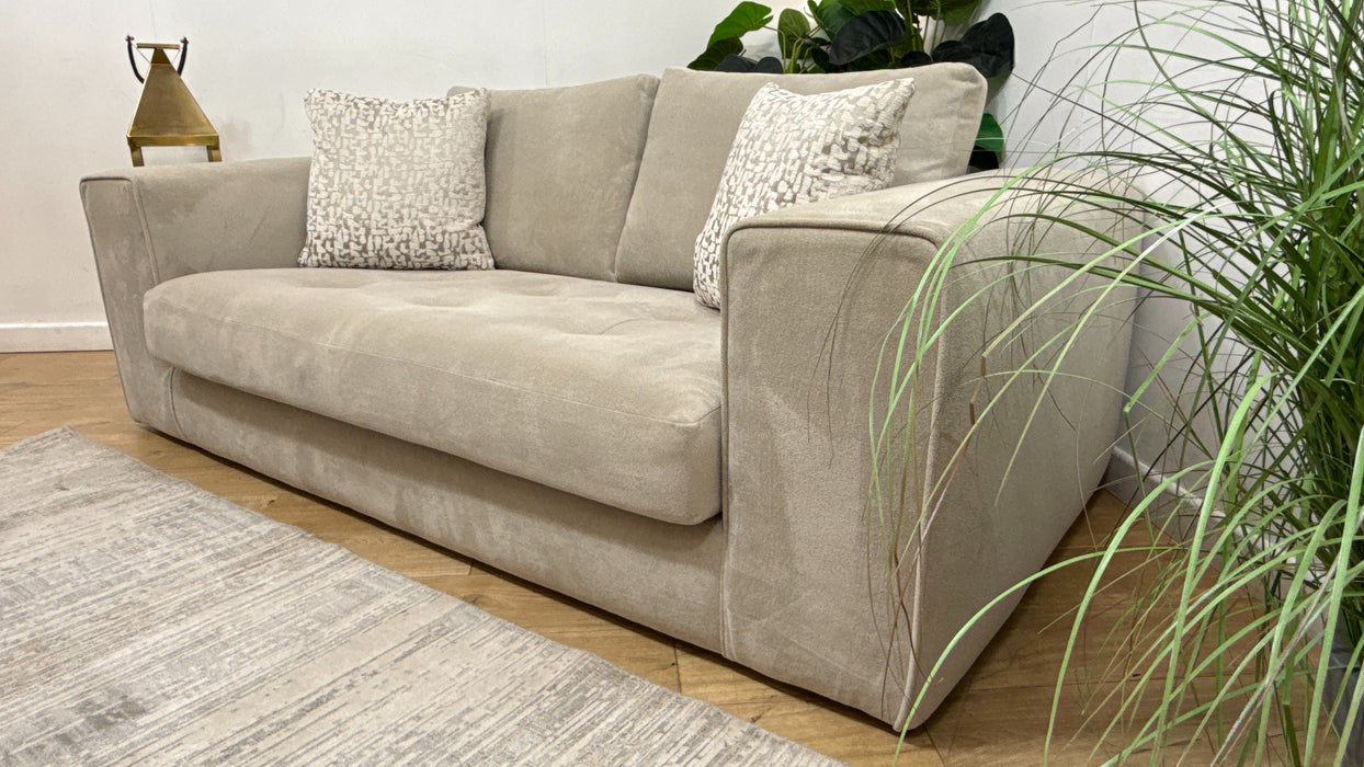 Sofology Ascot Fabric 3 Seater Bench Seat in Soft Sherpa Stone Mix