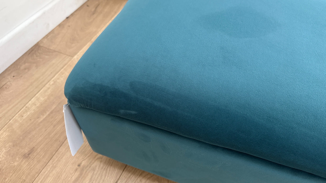 Sofology Islington Fabric Ottoman Storage Footstool in Sleek Teal