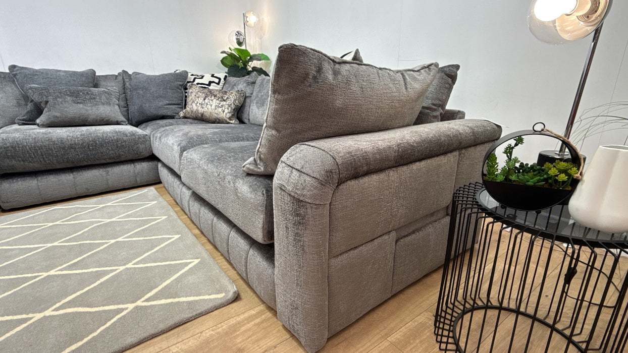 Sofology Westwood Fabric Chaise 1 Corner 3 No Trim in Teddy Chenille Slate Mix