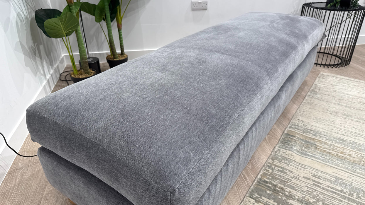 Sofology Hampton Fabric Large Storage Footstool in Soft Chenille Steel