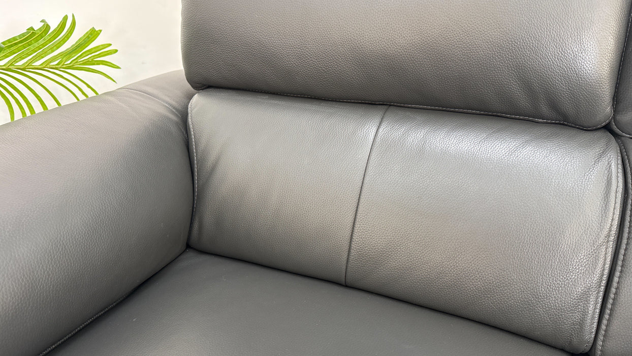 Sofology The Hugo Leather 2 Seater in Trusty Embossed Leather Charcoal