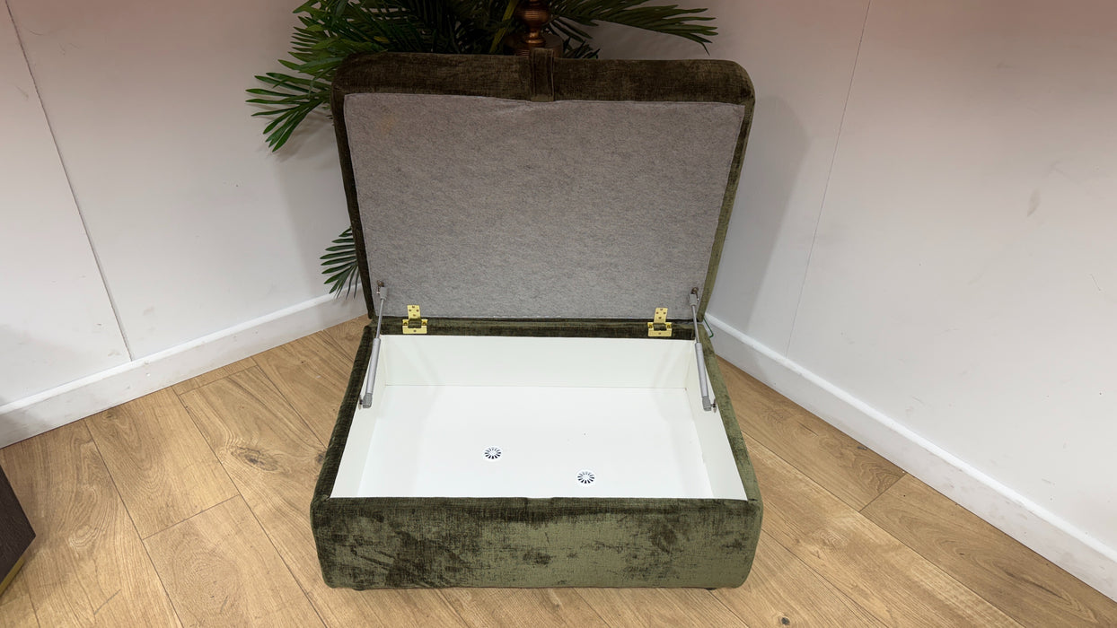 Sofology Portobello Storage Foam Footstool in Luxury Chenille Olive