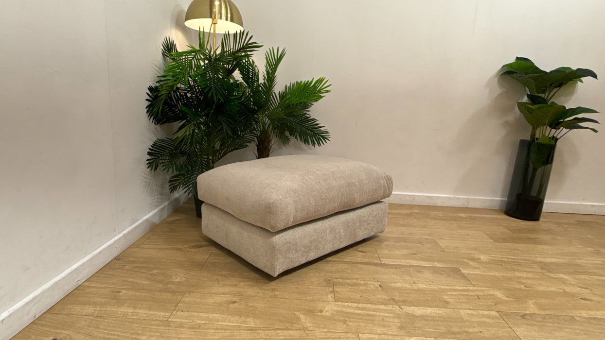 Sofology Haven Fabric Combi Footstool in Cosy Chenille Pebble