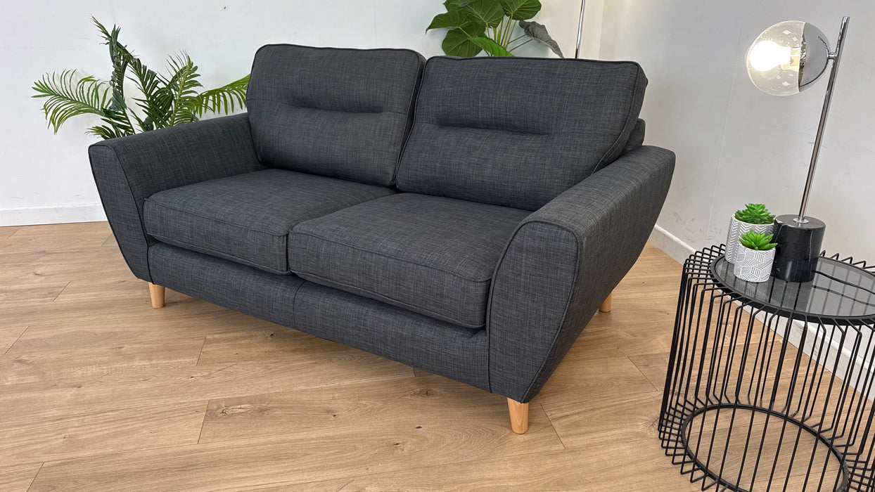 Hetty 2 Seater - Fabric Sofa - Linoso Charcoal