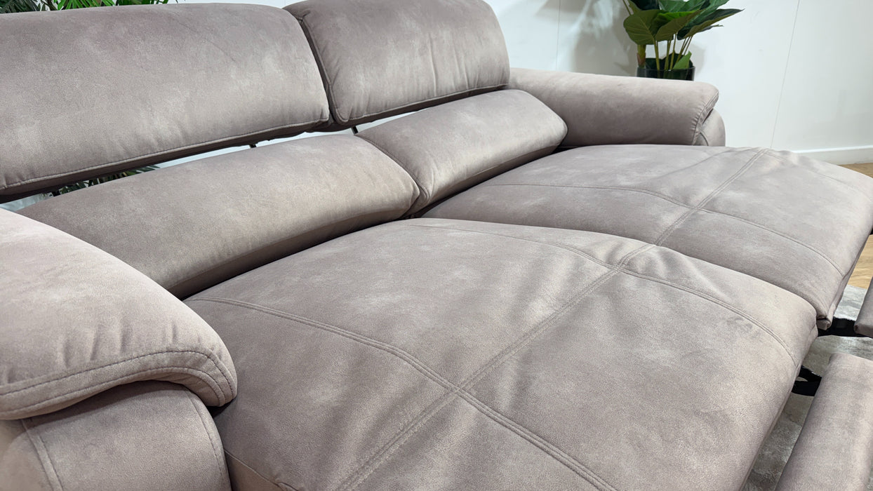 Sofology Bailey Fabric 2.5 Seater Power Recliner/Headrest in Lifestyle Flecked Nutmeg