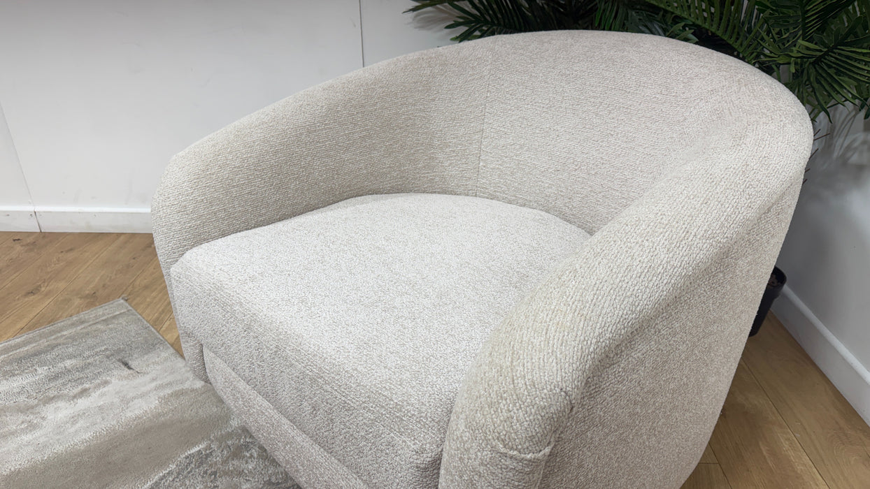 Sofology Westwood Fabric Swivel Chair in Soft Boucle Blush